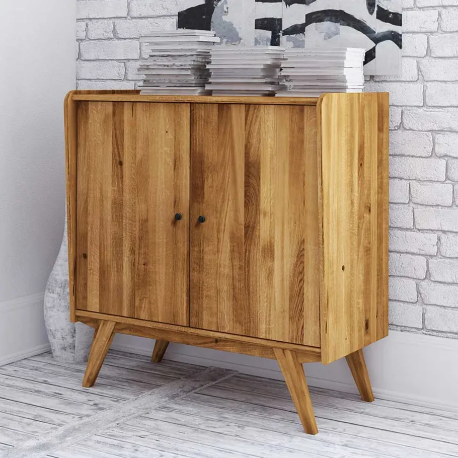 Hot Wohnen Massive Türen-Kommode im Mid Century Stil - Hardus