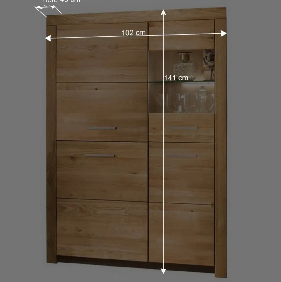 New Wohnen Massives Highboard mit vier Türen - Loitons