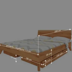 Clearance Wohnen Massives Holz Doppelbett mit Stauraum - Junola