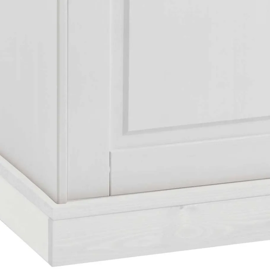 Outlet Wohnen Massives Kiefer Sideboard Satumare in Weiß