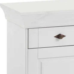 Outlet Wohnen Massives Kiefer Sideboard Satumare in Weiß