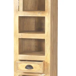 Sale Wohnen Massivholz Bad Hochschrank in Sandfarben - Runiasa