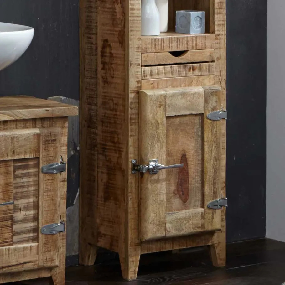 Discount Wohnen Massivholz Badmöbel aus Mango - Suennas (fünfteilig)