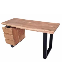 Discount Wohnen Massivholz Baumkanten Schreibtisch 147x80 - Necrus