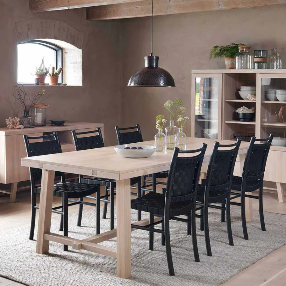Online Wohnen Massivholz Designer Tisch in White Wash - Dioca