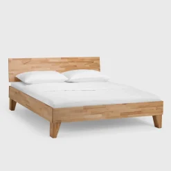 Discount Wohnen Massivholz Doppelbett Acientra aus Kernbuche geölt (dreiteilig)
