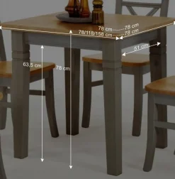 Best Wohnen Massivholz Esstisch Jytte in Grau Kiefer