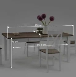 New Wohnen Massivholz Esstisch Mirandesca mit Schubladen