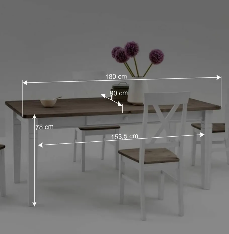New Wohnen Massivholz Esstisch Mirandesca mit Schubladen