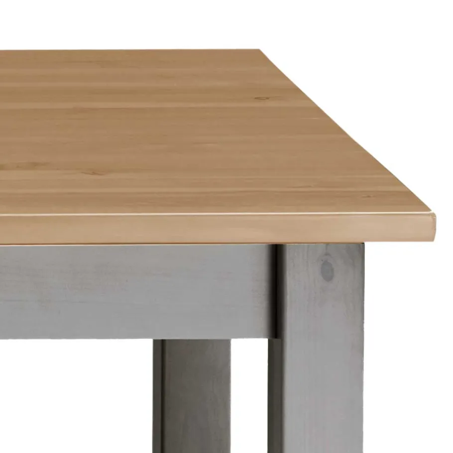 Discount Wohnen Massivholz Esstisch Ziamora in Grau Kiefer