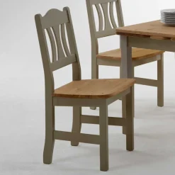 Hot Wohnen Massivholz Esszimmerstuhl Seramya in Grau (2er Set)