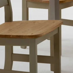 Hot Wohnen Massivholz Esszimmerstuhl Seramya in Grau (2er Set)