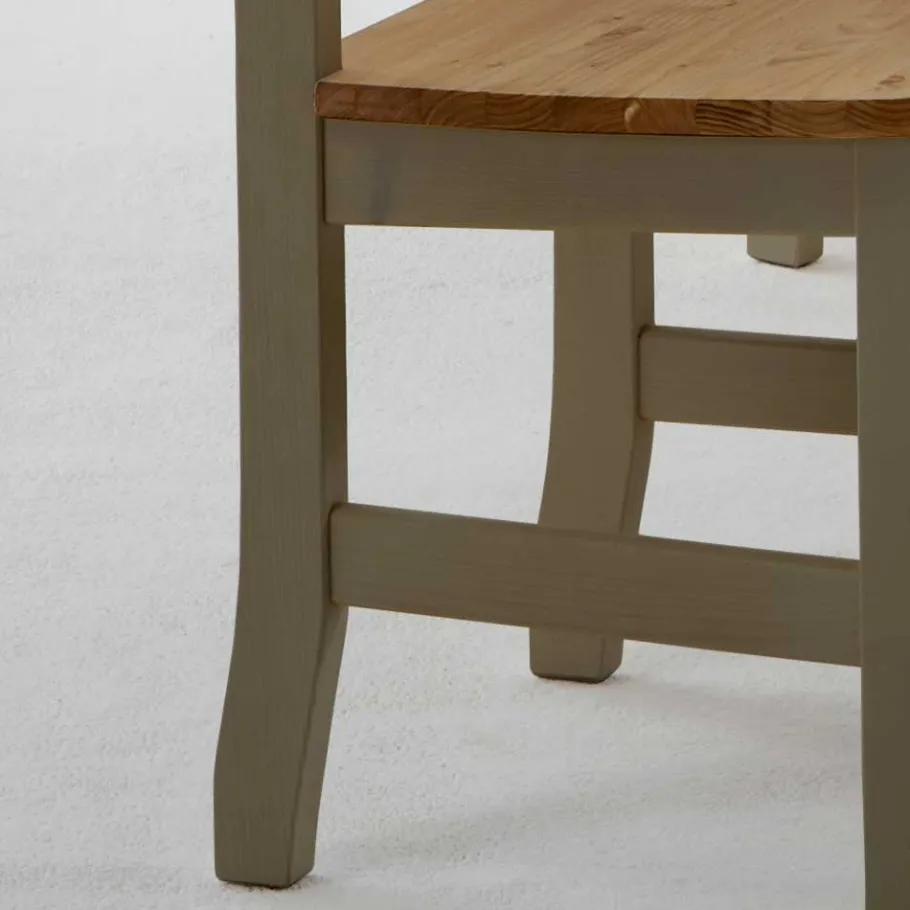 Hot Wohnen Massivholz Esszimmerstuhl Seramya in Grau (2er Set)