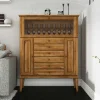 Sale Wohnen Massivholz Highboard Masdamos mit Glasklappe