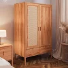Hot Wohnen Massivholz Kleiderschrank mit 2 Türen & Schublade - Indrya