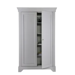 New Wohnen Massivholz Kleiderschrank Saliara in Grau