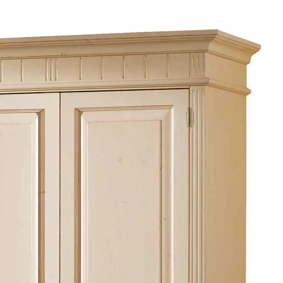 Clearance Wohnen Massivholz Kleiderschrank Jaif in Creme Vintage