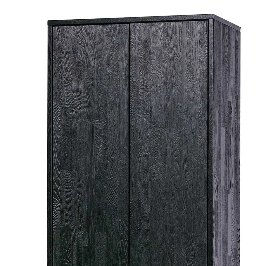 Discount Wohnen Massivholz Schrank in Schwarz - Almery