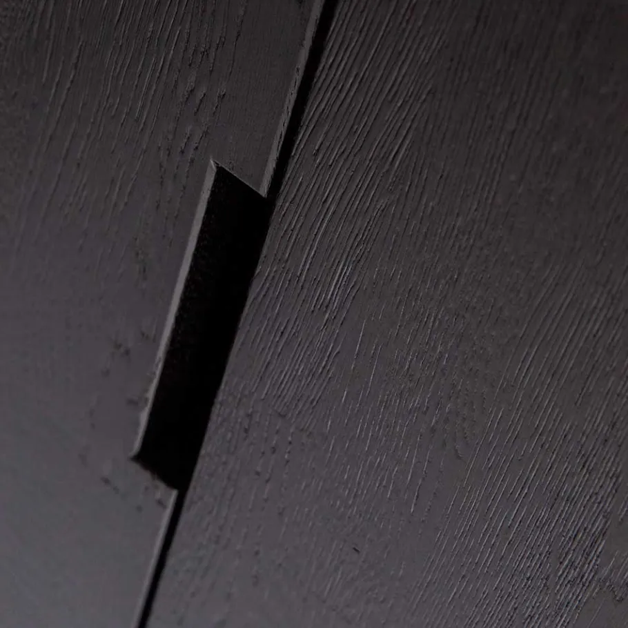 Discount Wohnen Massivholz Schrank in Schwarz - Almery