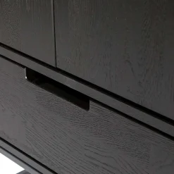 Discount Wohnen Massivholz Schrank in Schwarz - Almery