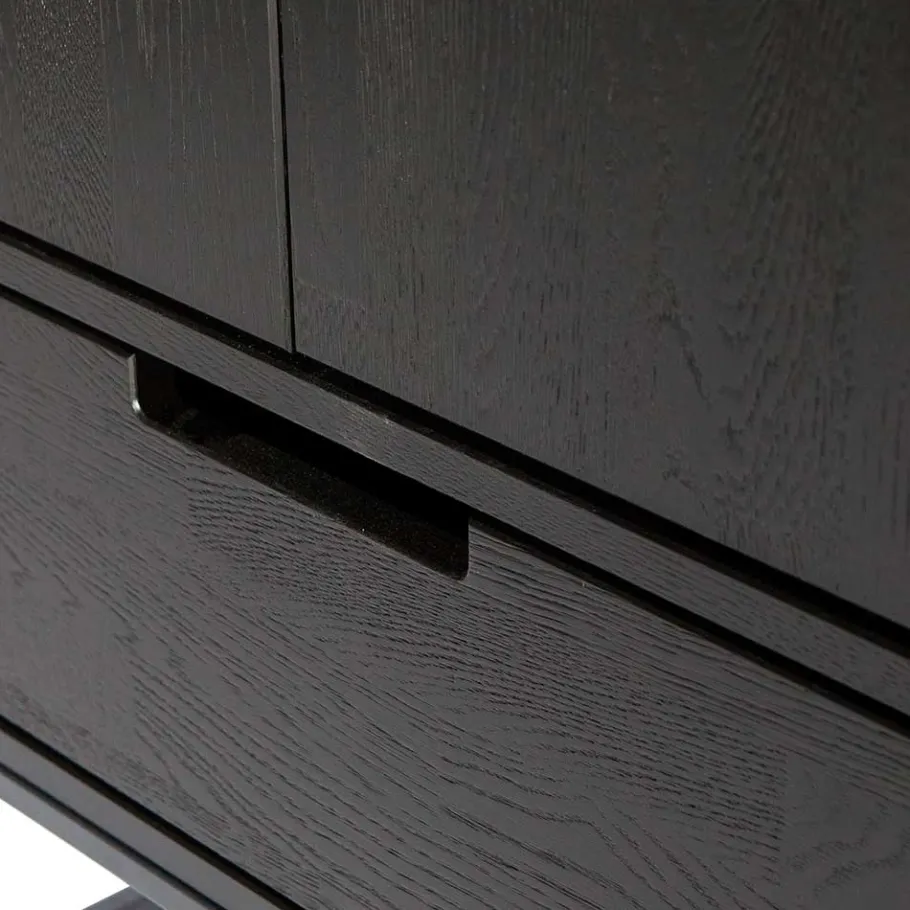 Discount Wohnen Massivholz Schrank in Schwarz - Almery