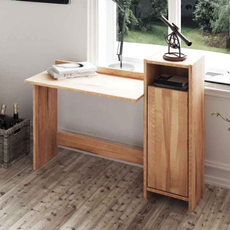 Clearance Wohnen Massivholz Schreibtisch Salomonia mit Schrank