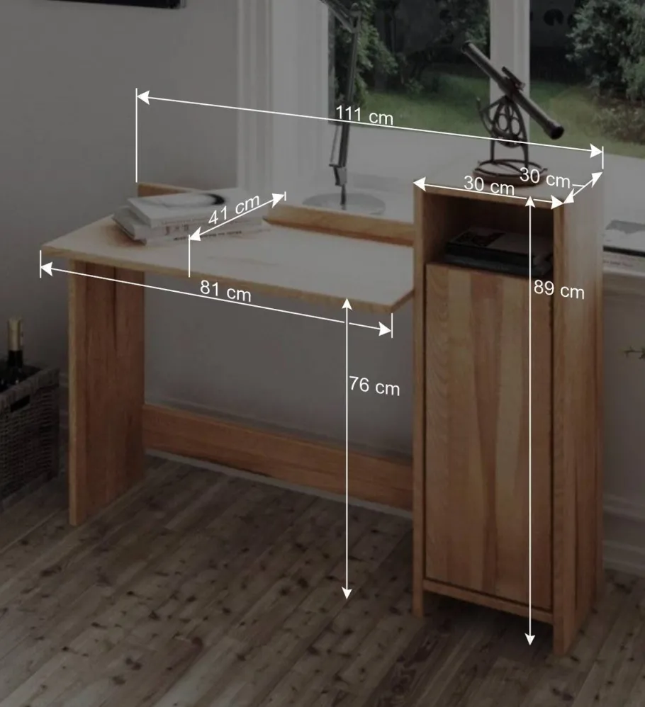 Clearance Wohnen Massivholz Schreibtisch Salomonia mit Schrank