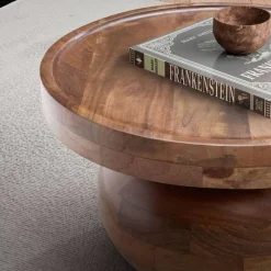New Wohnen Massivholz Sofatisch in Walnussbraun - Gannices