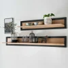 Clearance Wohnen Massivholz Wandboard in Natur & Schwarz - Embleys