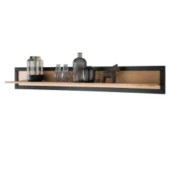 Clearance Wohnen Massivholz Wandboard in Natur & Schwarz - Embleys