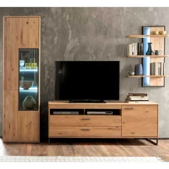Discount Wohnen Massivholz Wohnwand Möbel Set - Assela (dreiteilig)