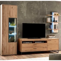 Discount Wohnen Massivholz Wohnwand Möbel Set - Assela (dreiteilig)