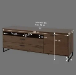 Discount Wohnen Massivholz Wohnwand Möbel Set - Assela (dreiteilig)