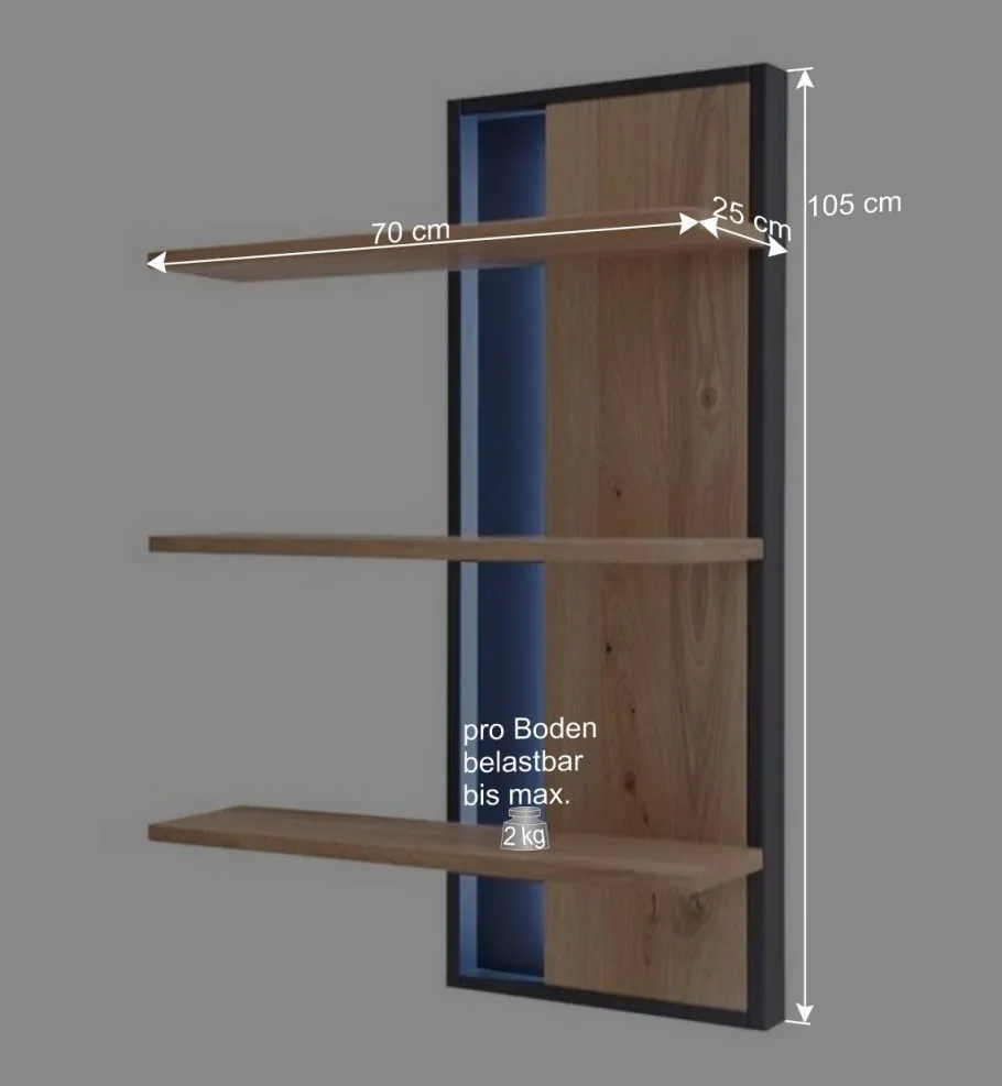 Discount Wohnen Massivholz Wohnwand Möbel Set - Assela (dreiteilig)