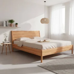New Wohnen Massivholzbett aus Wildbuche geölt - Indrya