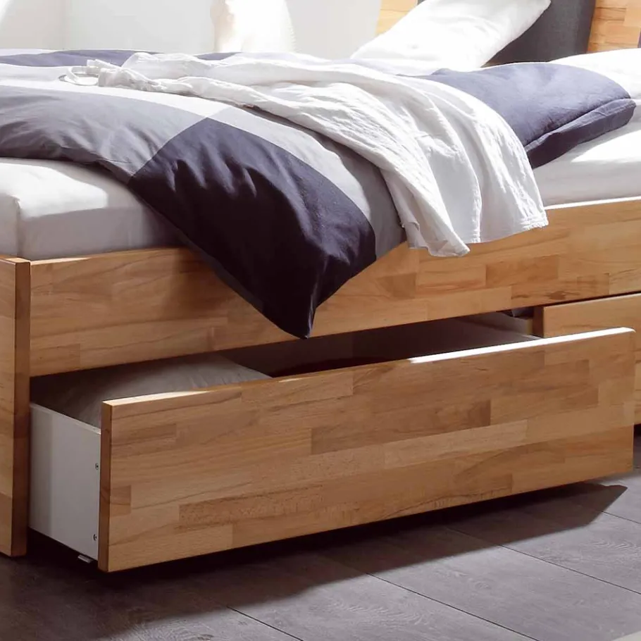 Discount Wohnen Massivholz-Doppelbett Brodivana mit Bettschubladen