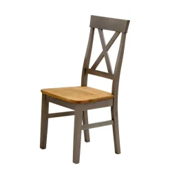 Sale Wohnen Massivholzstuhl Cempino in Grau Kiefer (2er Set)