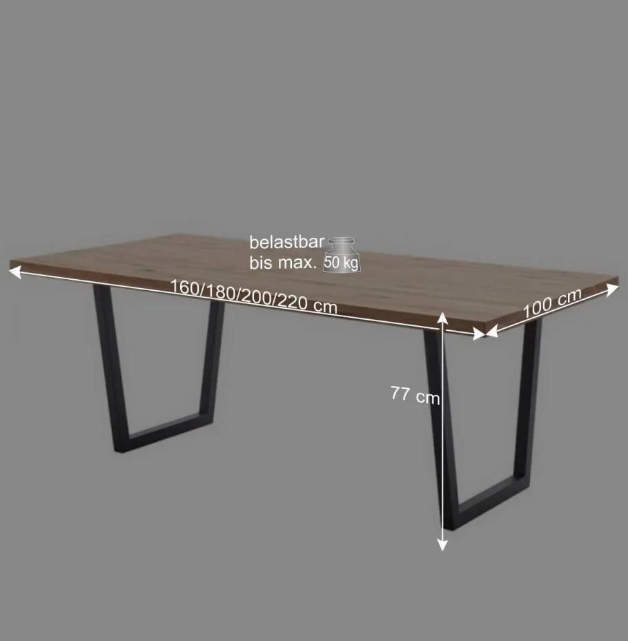 New Wohnen Massivholztisch aus Balkeneiche Massivholz - Shandan