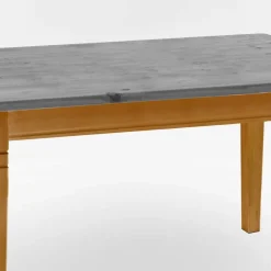 Discount Wohnen Massivholztisch in Grau & Kiefer Lauge - Eshelas