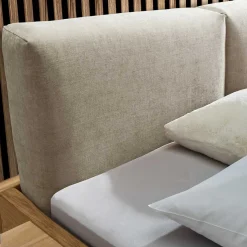 Discount Wohnen Material Mix Doppelbett und Nachttischen - Kaldes (dreiteilig)