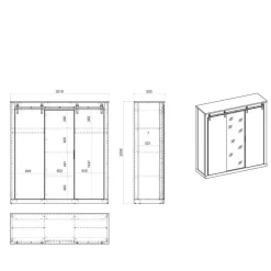 Online Wohnen Möbelset Schlafzimmer mit Bett 180x200 - Tramos (fünfteilig)