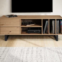 Outlet Wohnen Medien Element in Wildeiche Holzoptik - Priazena