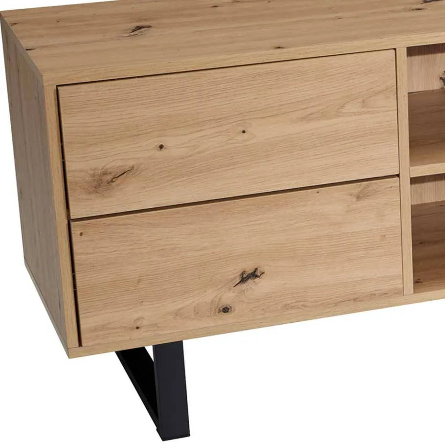 Outlet Wohnen Medien Element in Wildeiche Holzoptik - Priazena