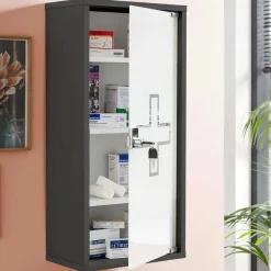 Best Wohnen Medizinschrank mit abschließbarer Glastür - Ulma