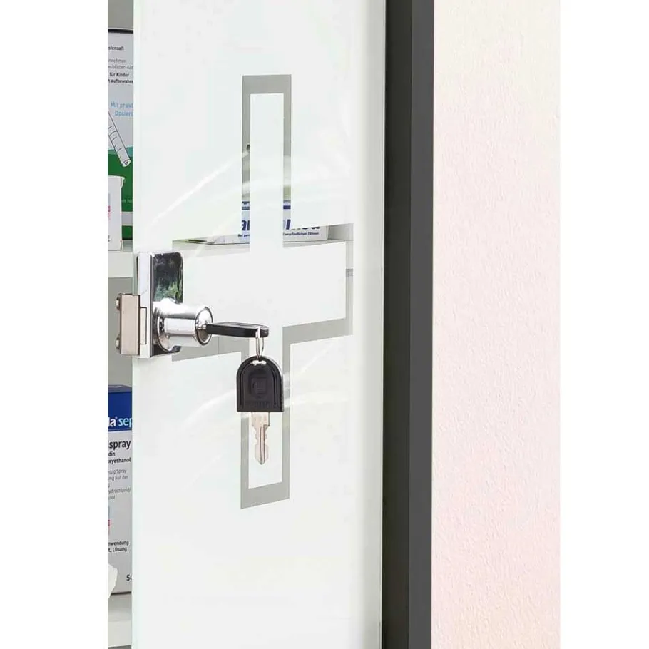 Best Wohnen Medizinschrank mit abschließbarer Glastür - Ulma