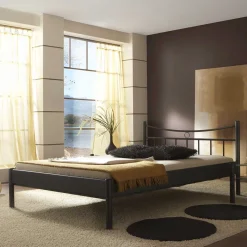Discount Wohnen Metall Bett Halfa in Schwarz
