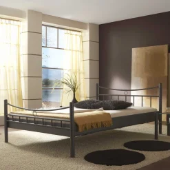 Discount Wohnen Metall Bett Rosanna in Dunkelgrau