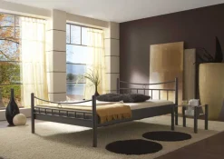 Discount Wohnen Metall Bett Rosanna in Dunkelgrau