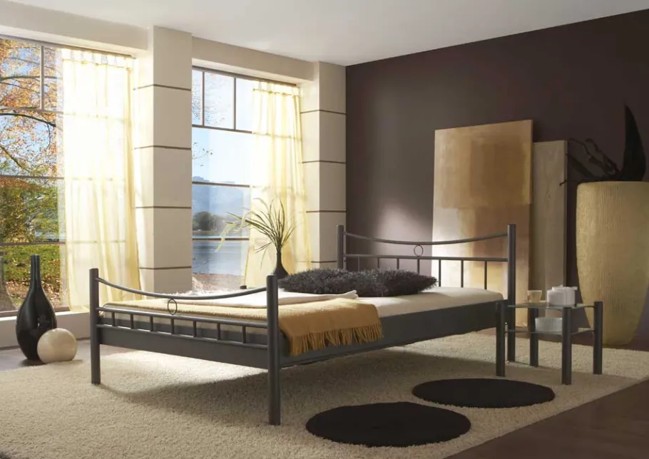 Discount Wohnen Metall Bett Rosanna in Dunkelgrau