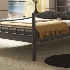 Discount Wohnen Metall Bett Rosanna in Dunkelgrau